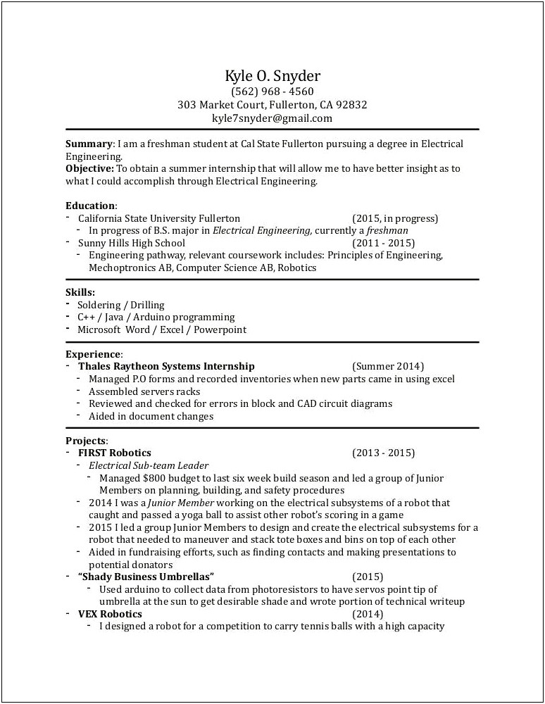 Objective In A Resume Wearing Multiple Hats