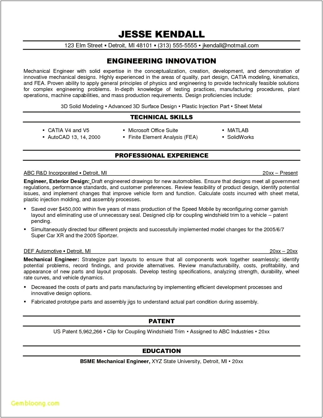 Objective In Mechanical Engineerin Resume Examples