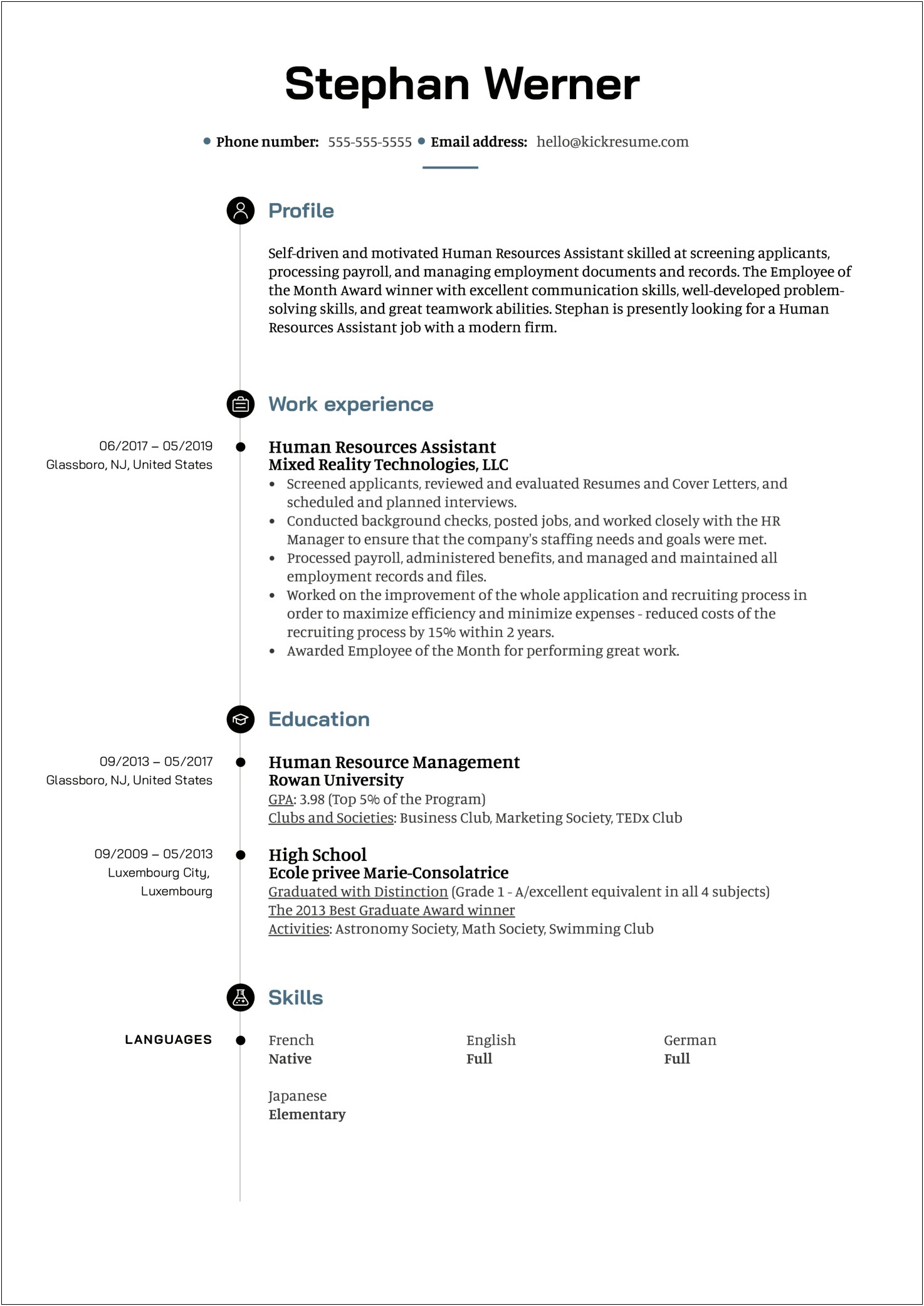 Objective In Resume For Hr Staff