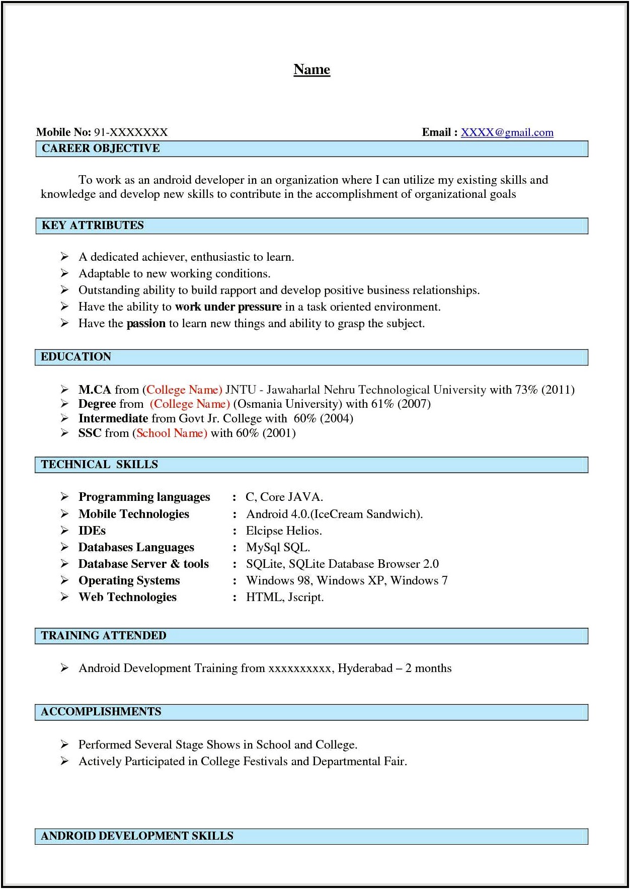 Objective Of Developer In Resume