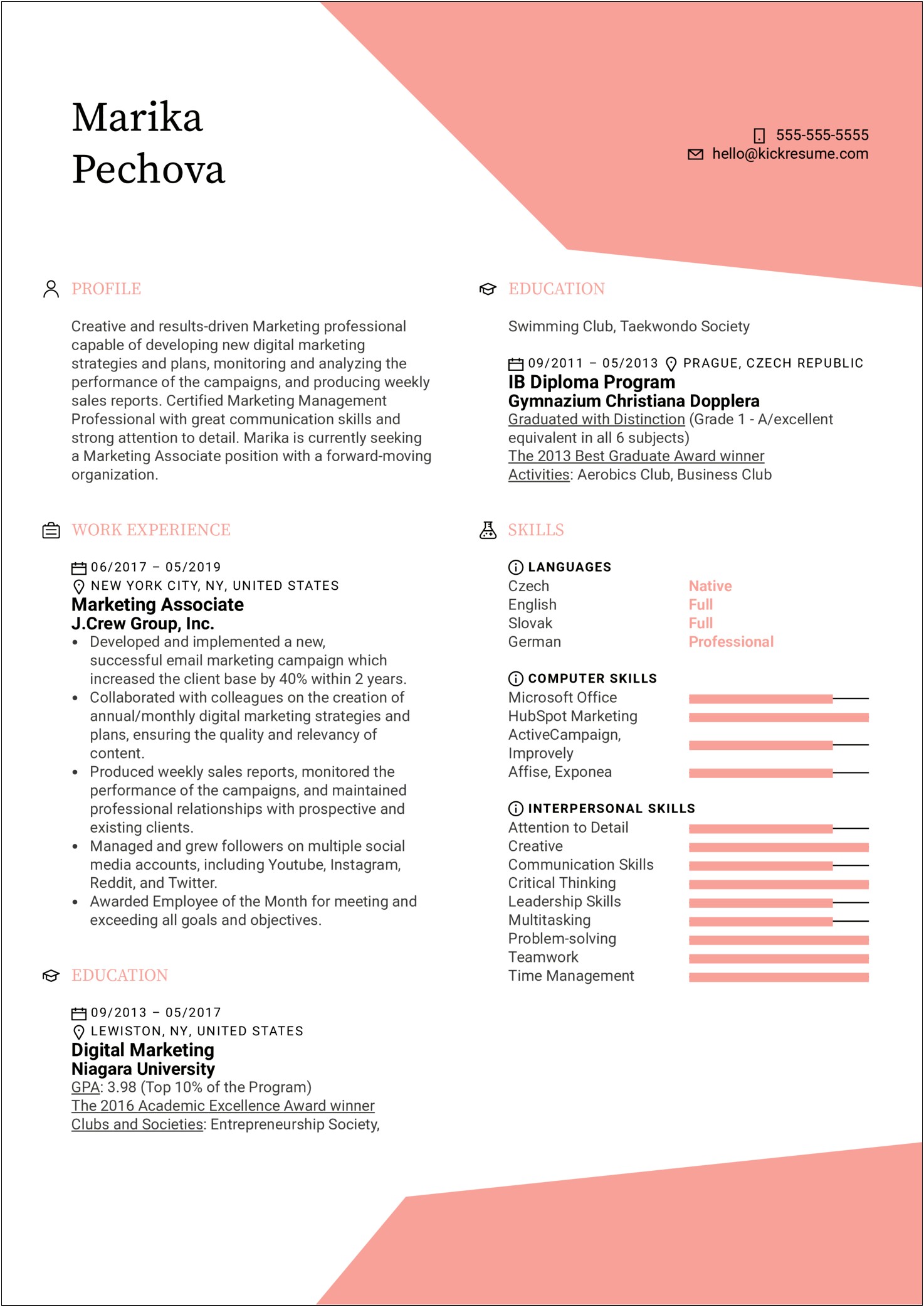 Objective Of Digital Marketing In Resume