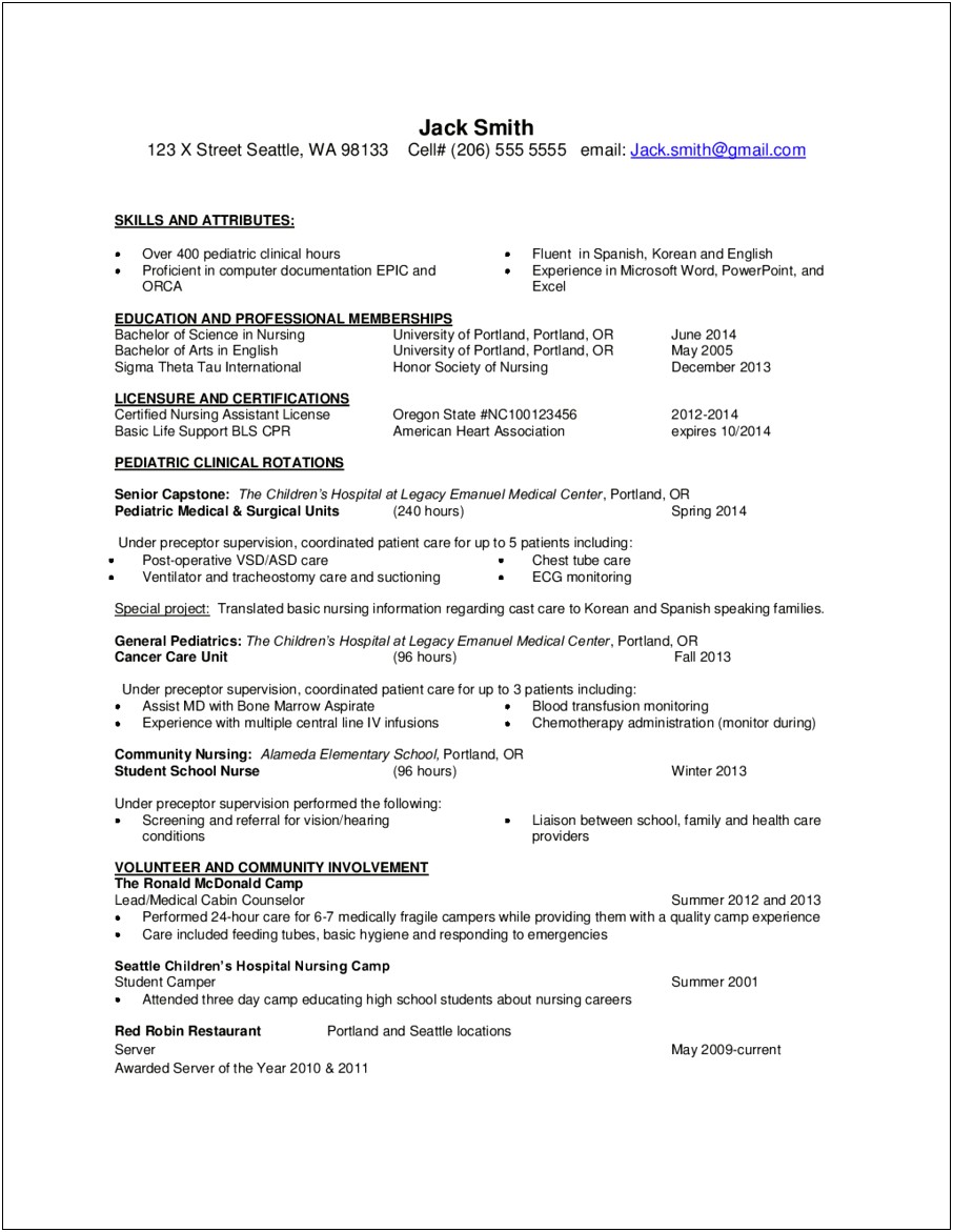 Objective Of School Nurse In Resume