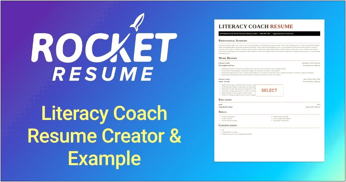 Objective On A Literacy Coach Resume