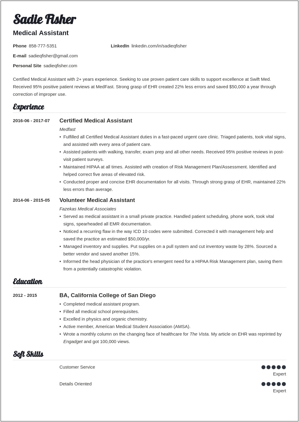 Objective On An Medical Assistant Resume