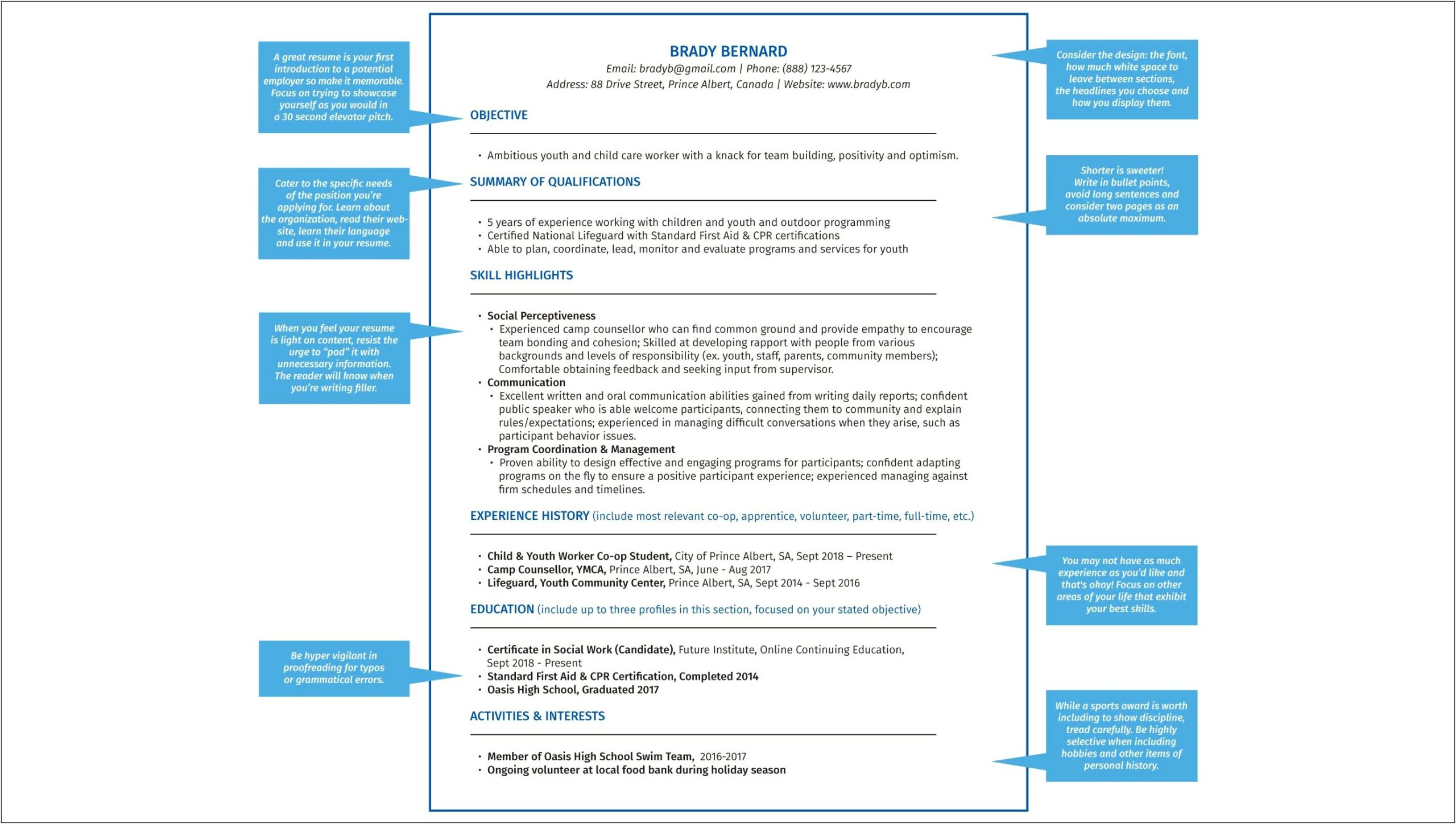 Objective On Resume For Child Care Job