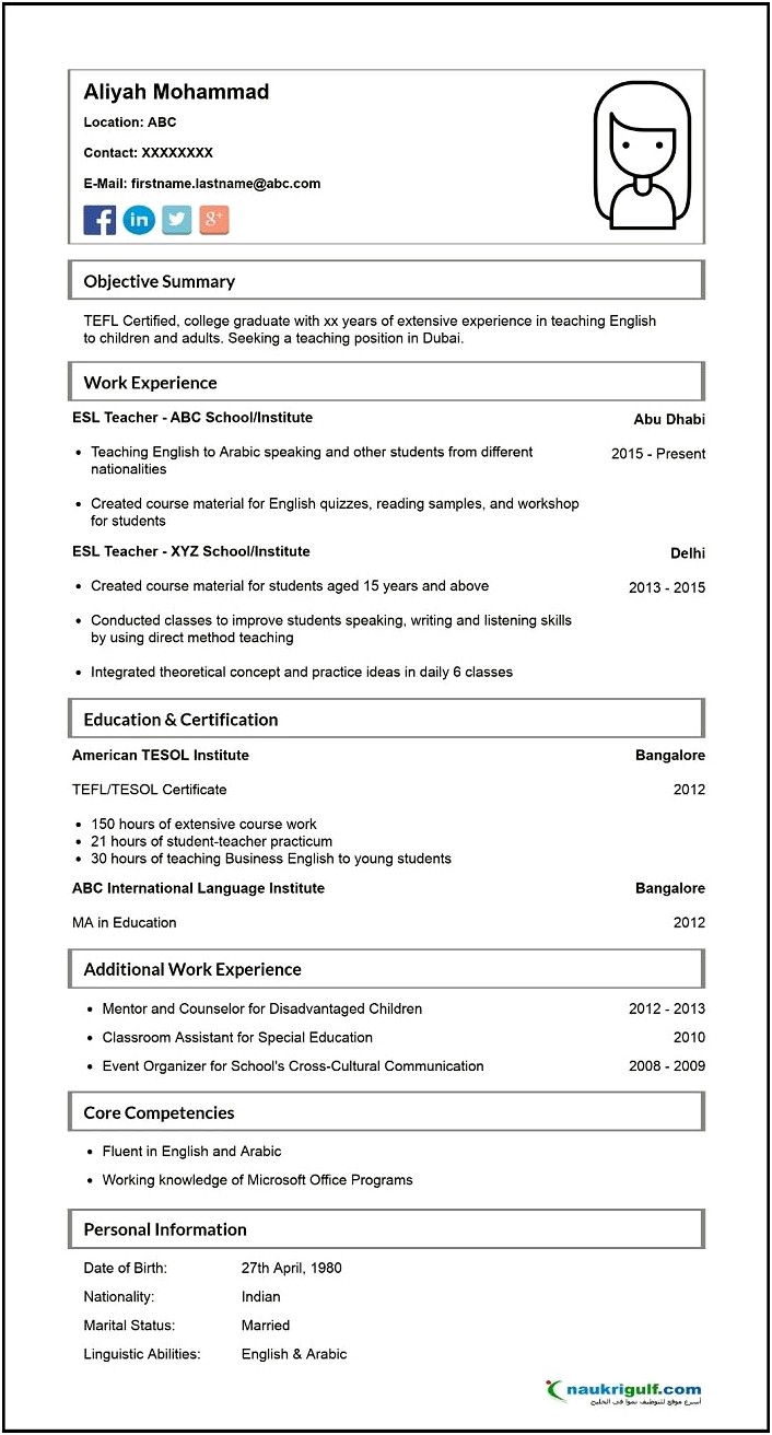 Objective On Resume For Tutoring Job