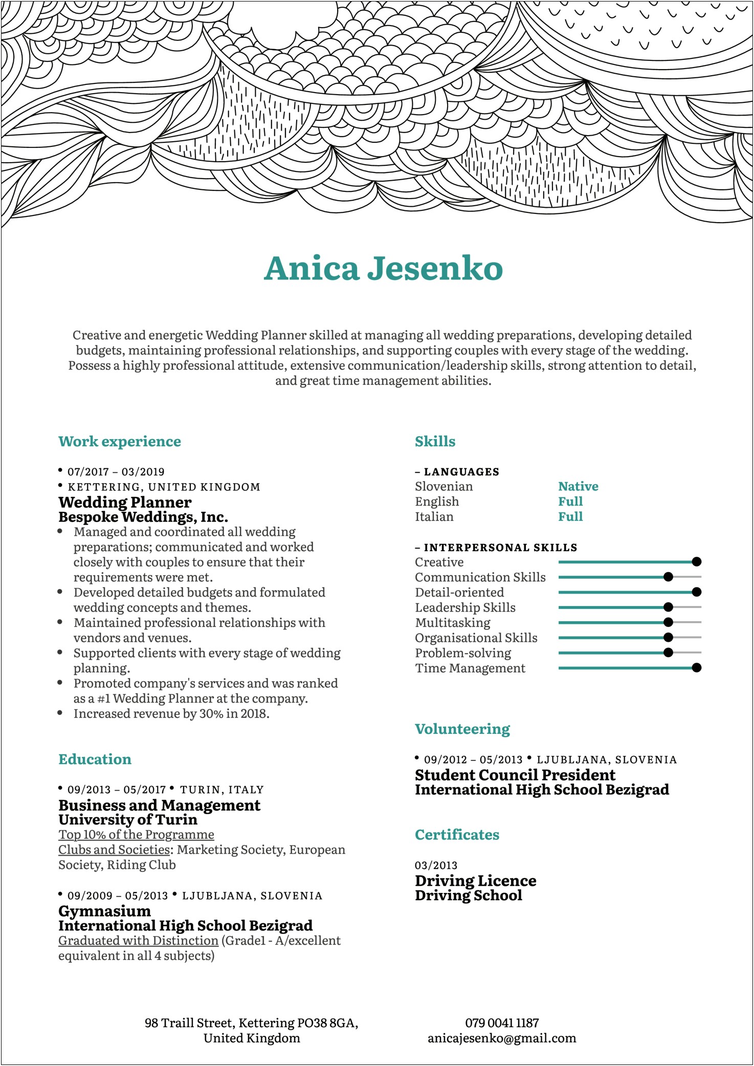 Objective Resume Examples For Event Planner