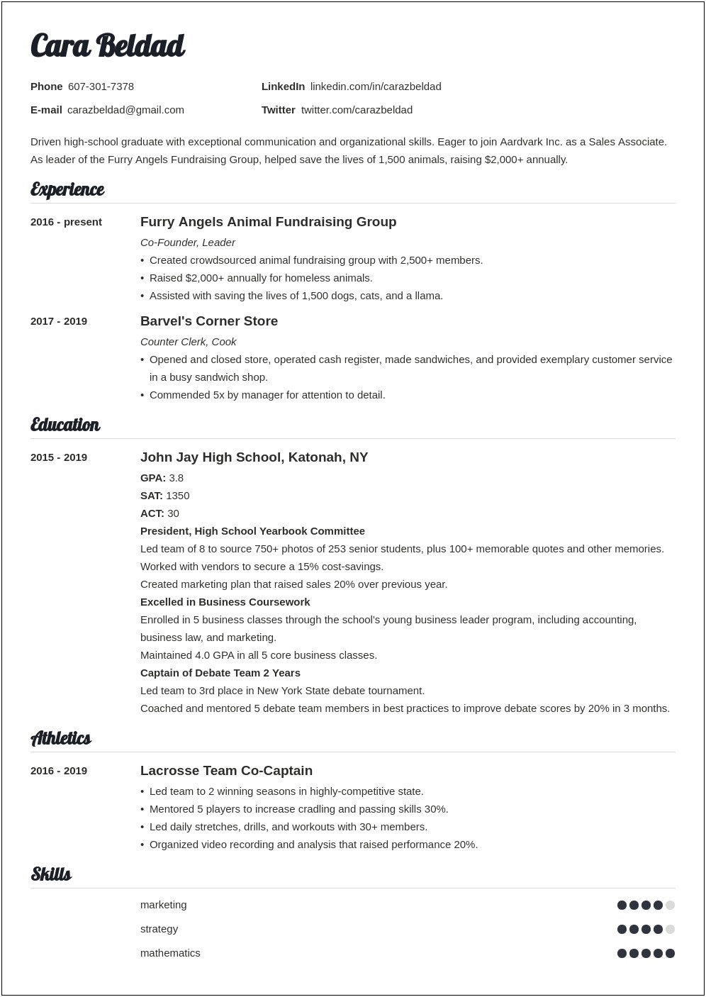 Objective Resume Examples With Communication And Organization