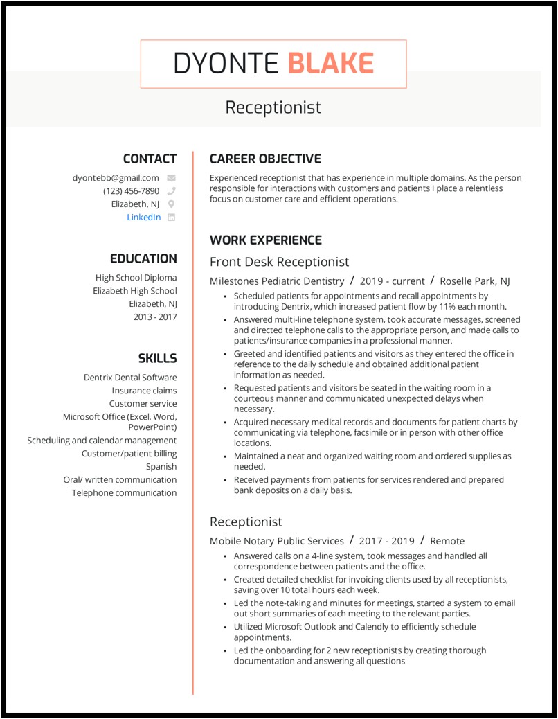 Objective Resume Samples Health Part Time