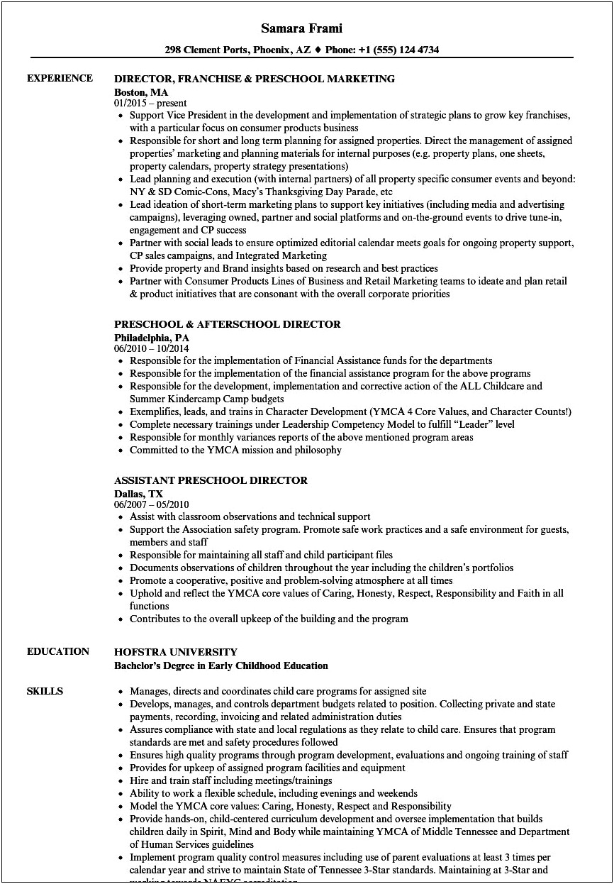 Objective Section Of Resume For Nursery Coordinator Position