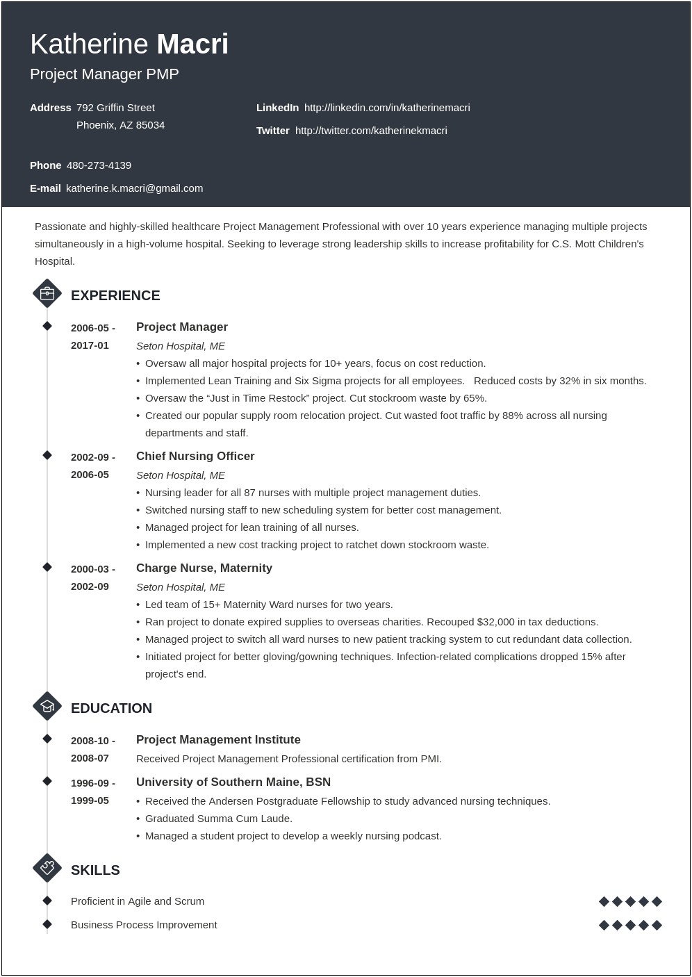 Objective Statement For Resume Project Manager