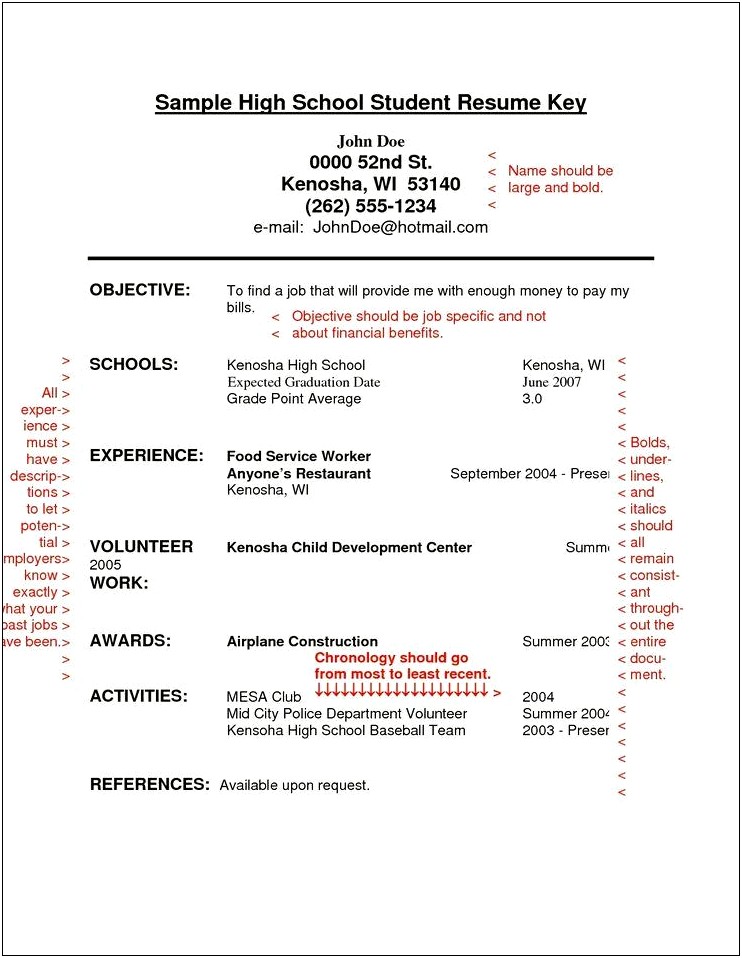 Objective Statement For Student Resume Example