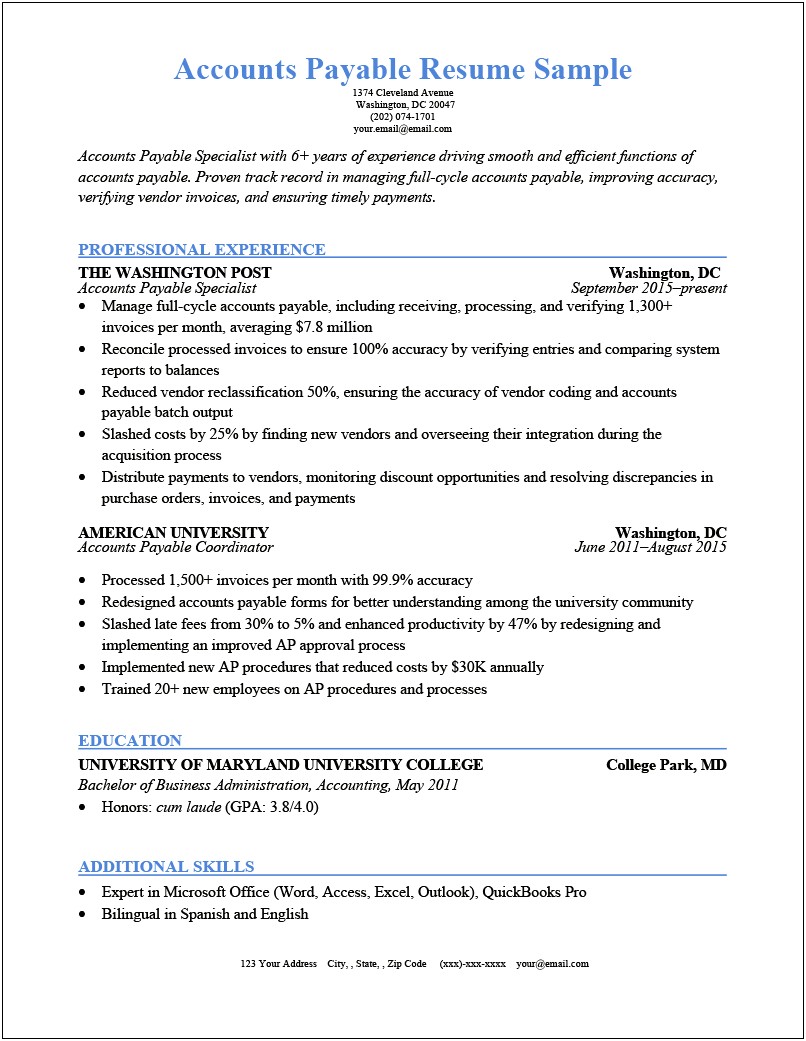 Objective Statement On Resume For Accountant