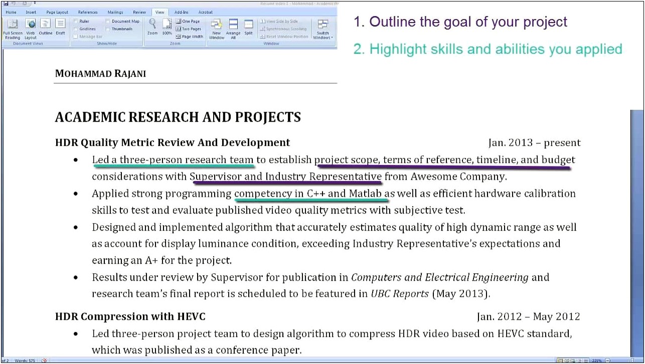 Objective Statements For Graduate Resumes For A Conference