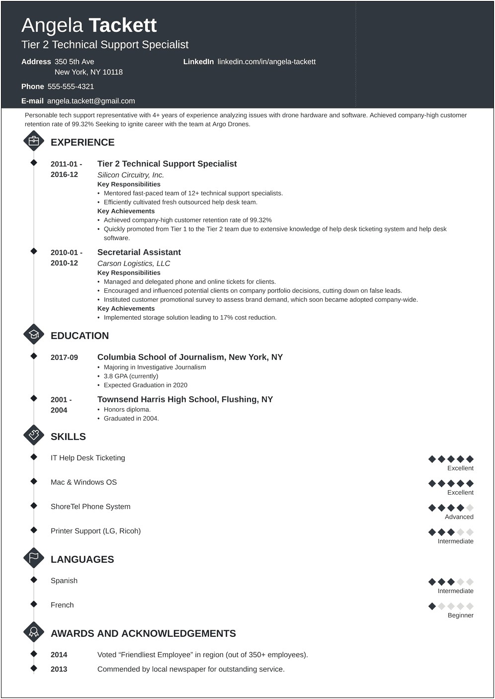 Objective Statements For Help Desk Resume