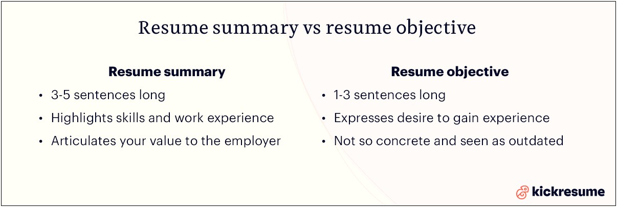 Objective Vs Summary Of Qualifications On Resume