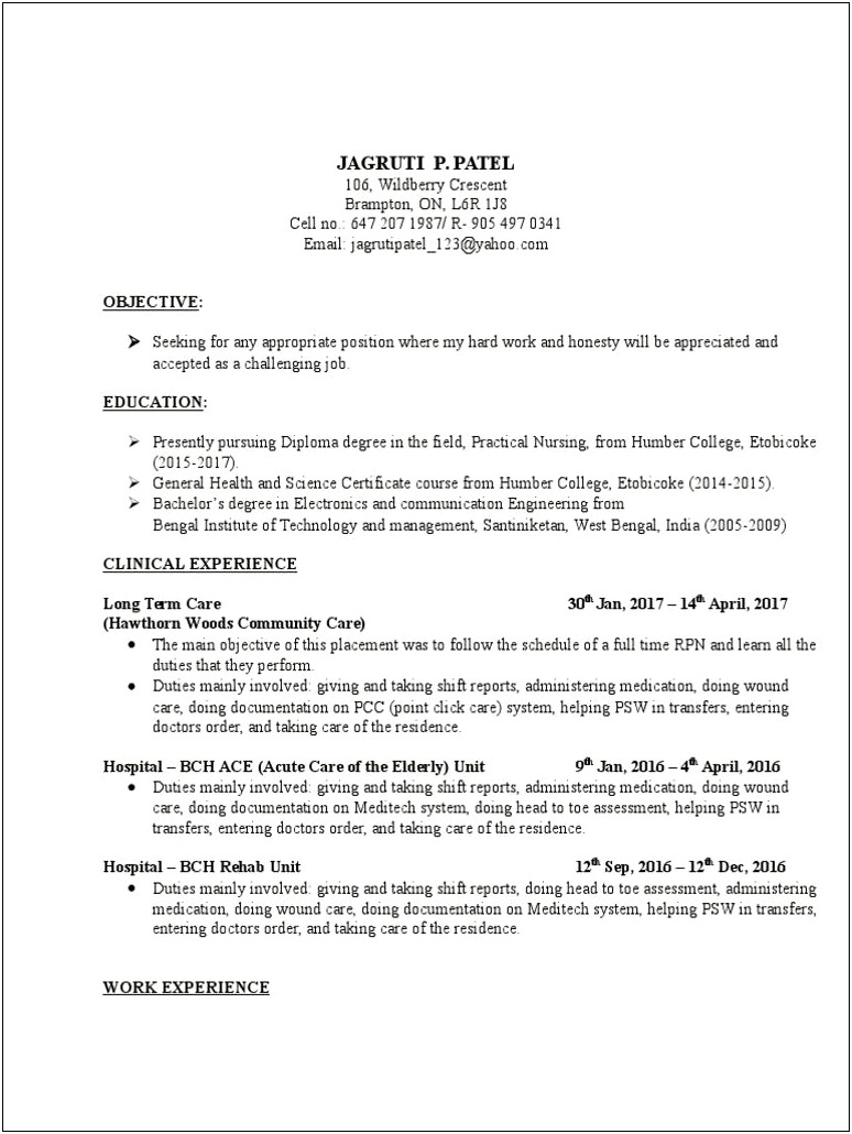 Objectives For Resumes For Administering Medication
