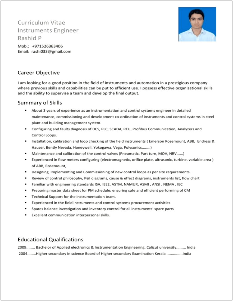 Objectives Of Electronics And Communication Engineering In Resume