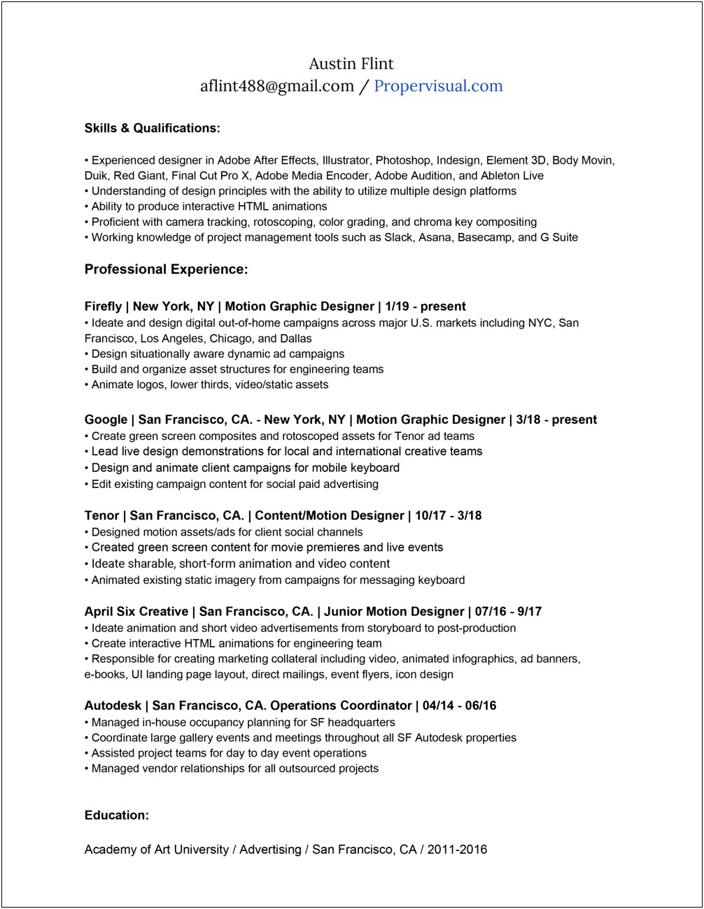 Occupancy Planner With Marketing Experience Resume