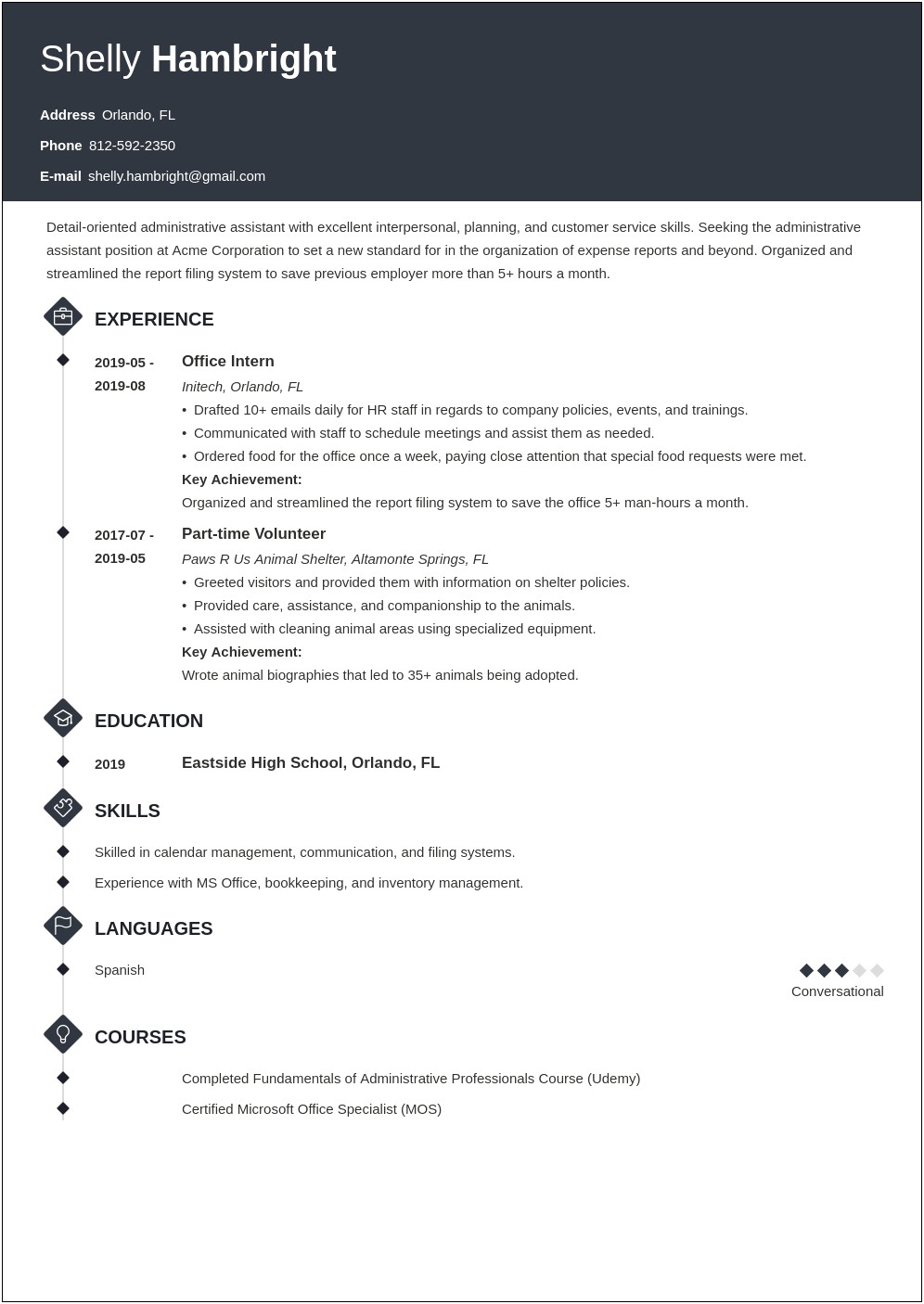 Office Assistant Resume Sample In India