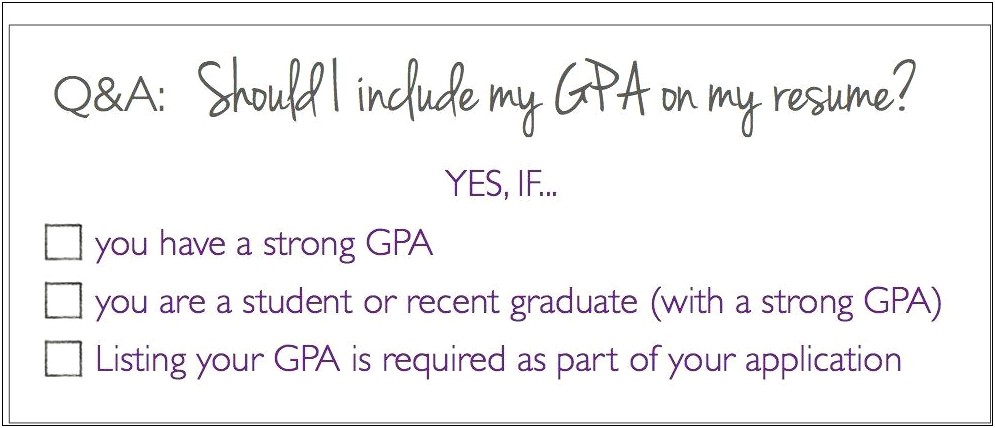 On A Resume Which Gpa Do U Put