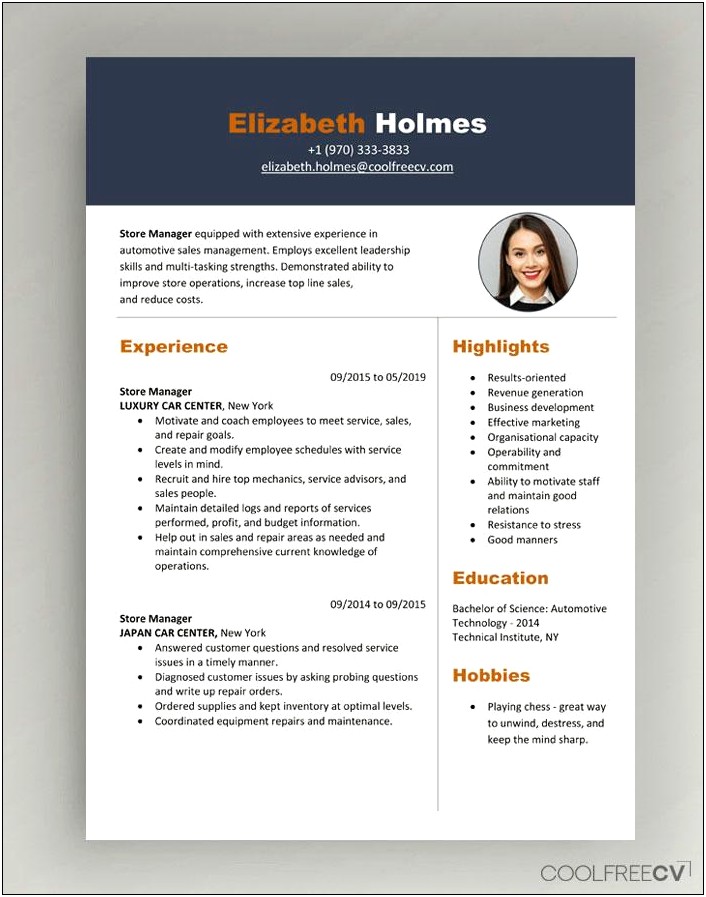 One Page Resume Examples Right Margin Adjusted