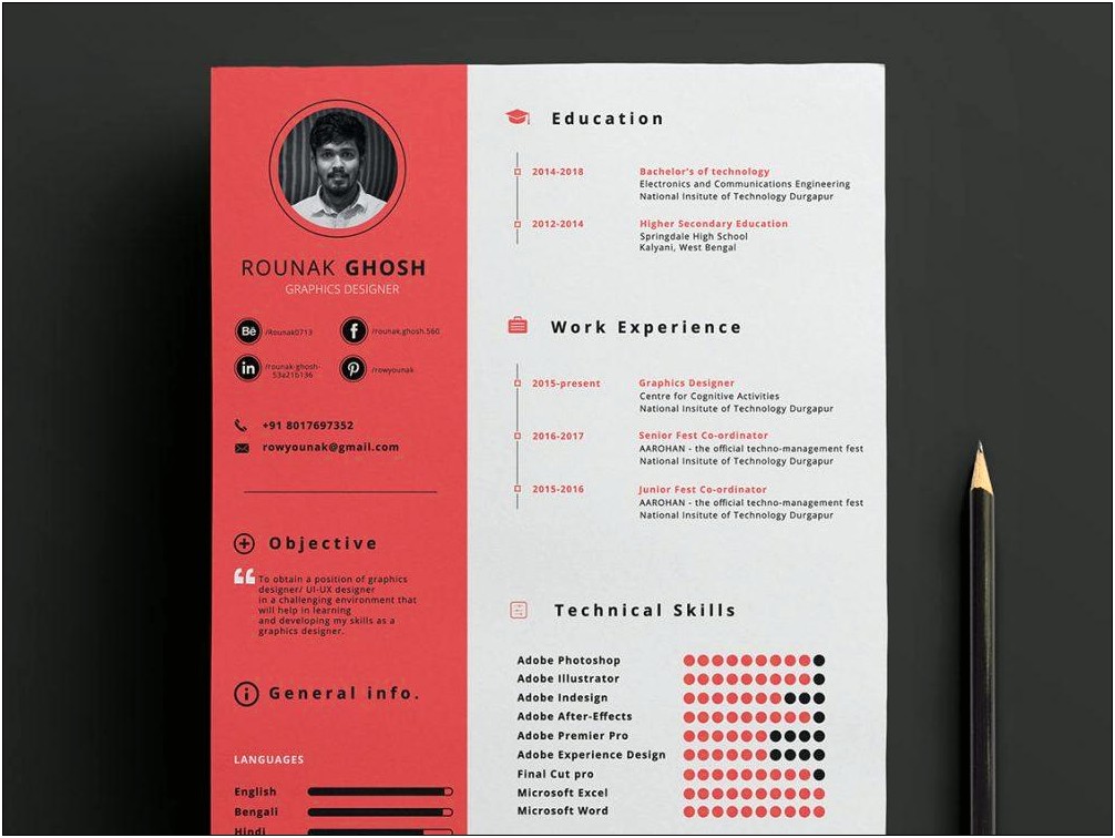 One Page Resume Free Template Download