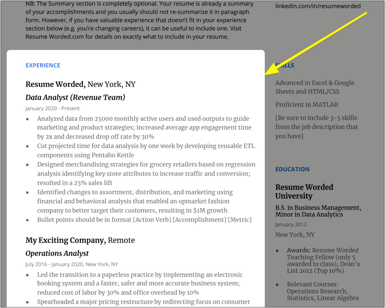 Only Add Relevant Work Experience In Resume