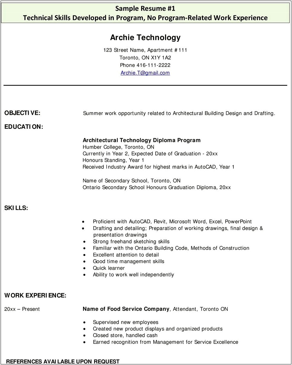 Ontario High School Diploma On Resume