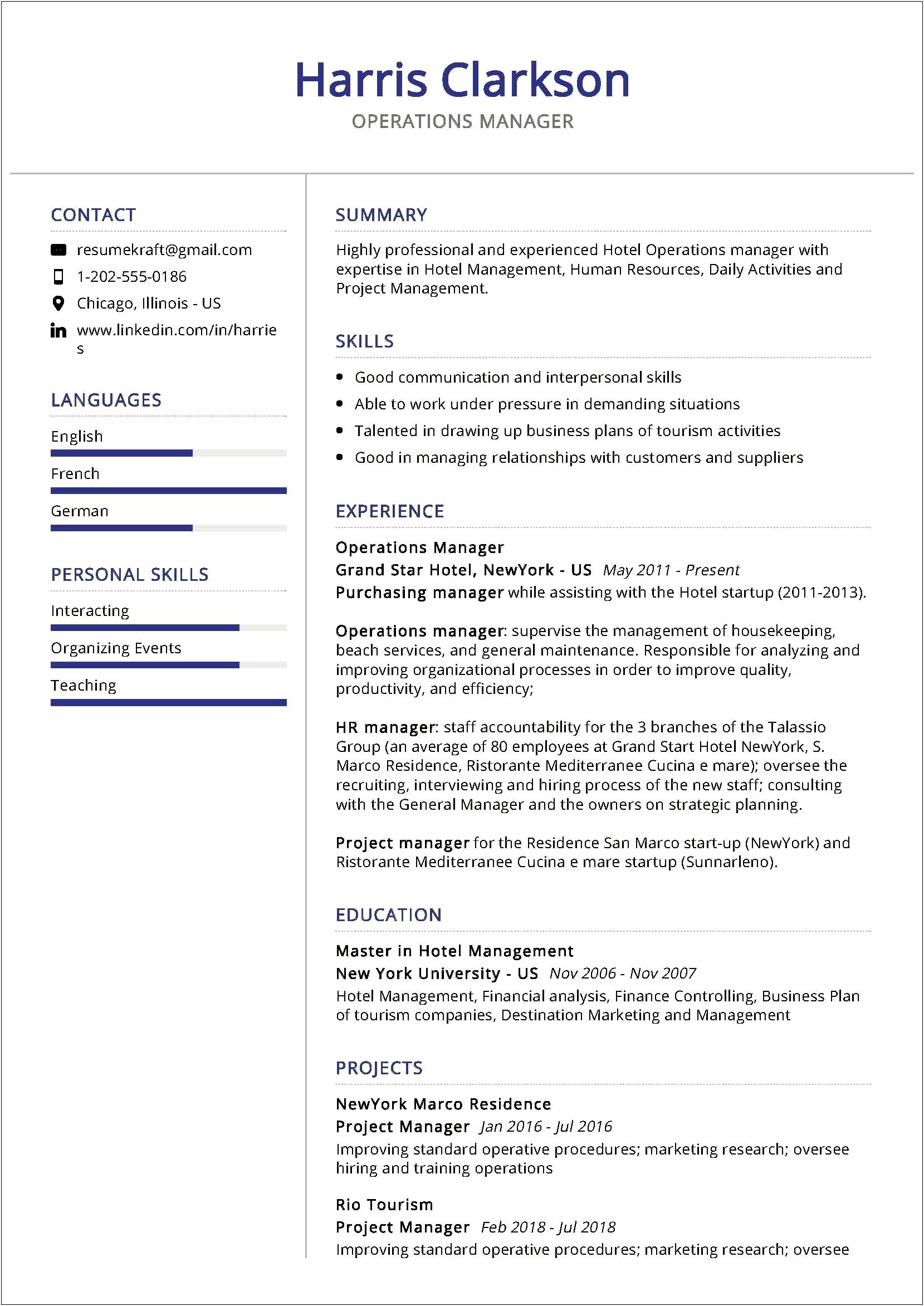 Operation Executive Job Description For Resume