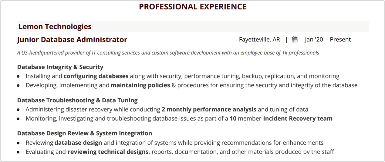 Oracle Dba Resumes With 4 Years Experience