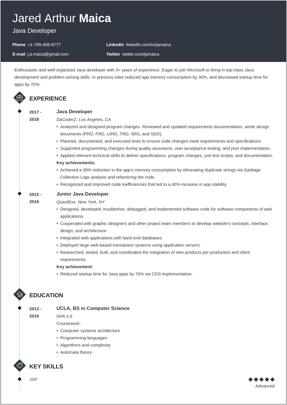 Oracle Developer Resume For 3 Years Experience