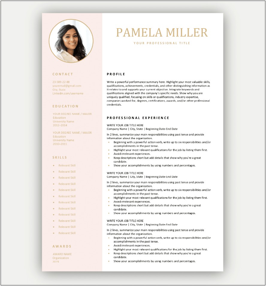 Pages To Make A Free Work Resume