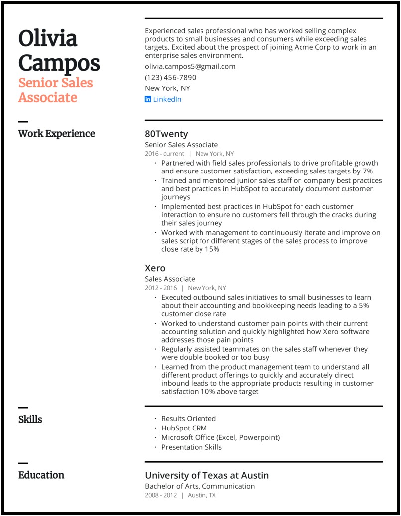 Part Time Sales Associate Resume Objective