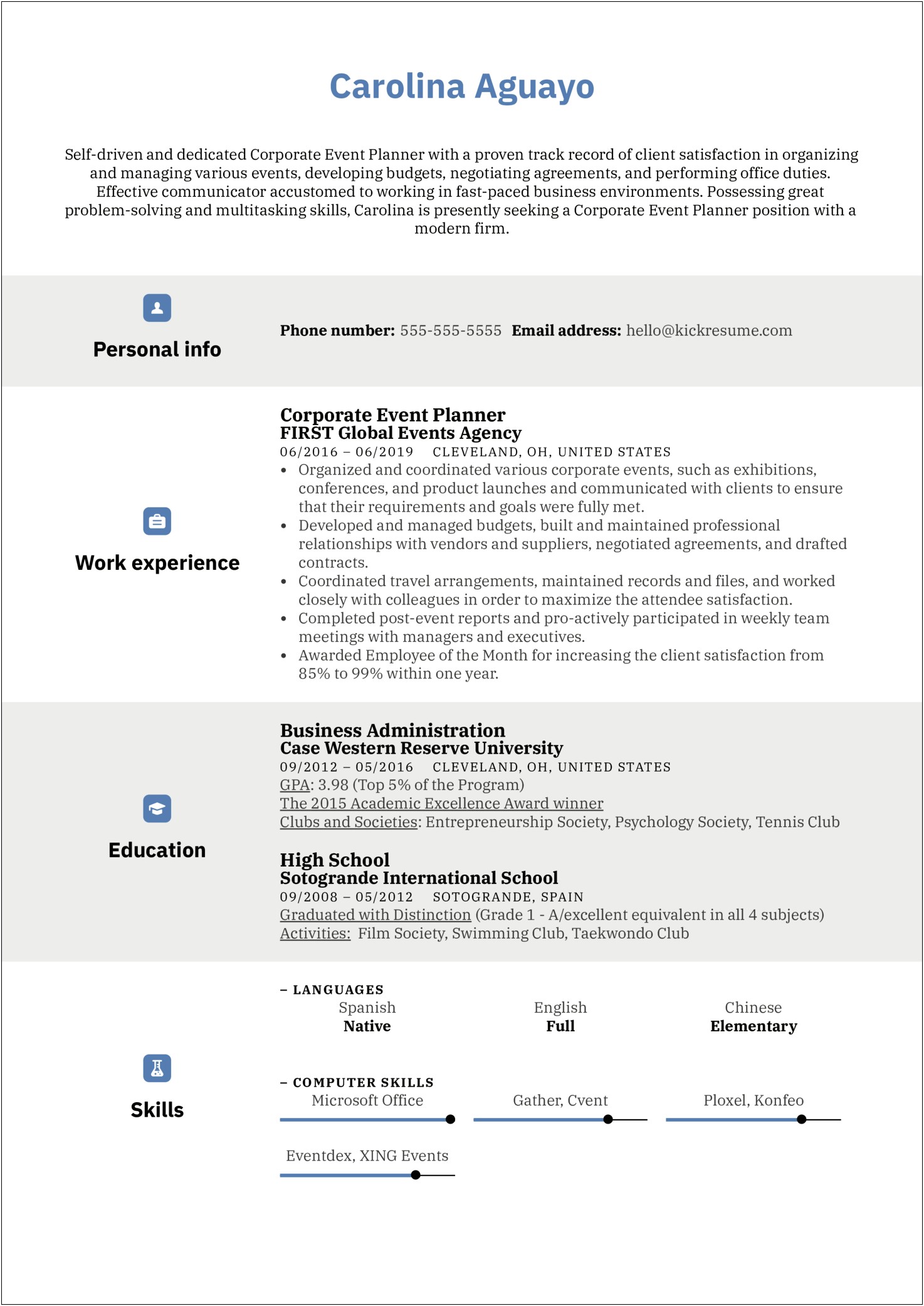 Party And Wedding Planner Assistant Resume Samples