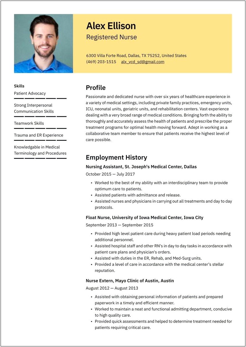 Personal Summary For Resume For A Nurse