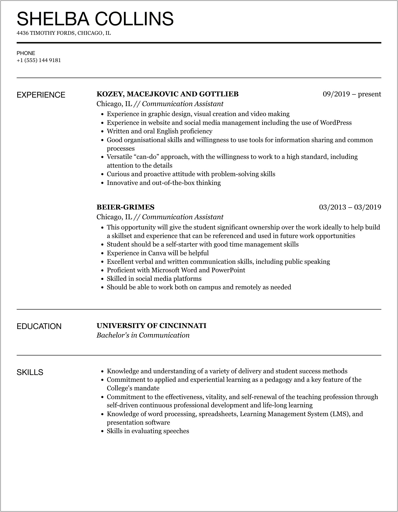 Phonathon Caller Job Description For Resume