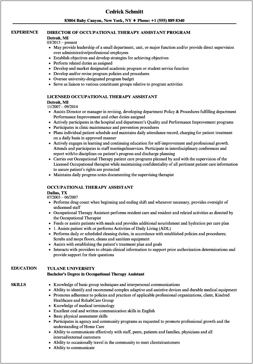 Physical Therapist Assistant Resume Cover Letter