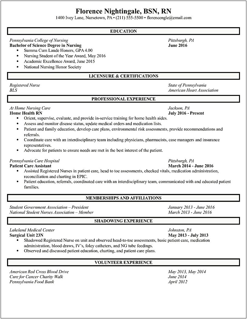 Physical Therapy Resume Template Entry Level