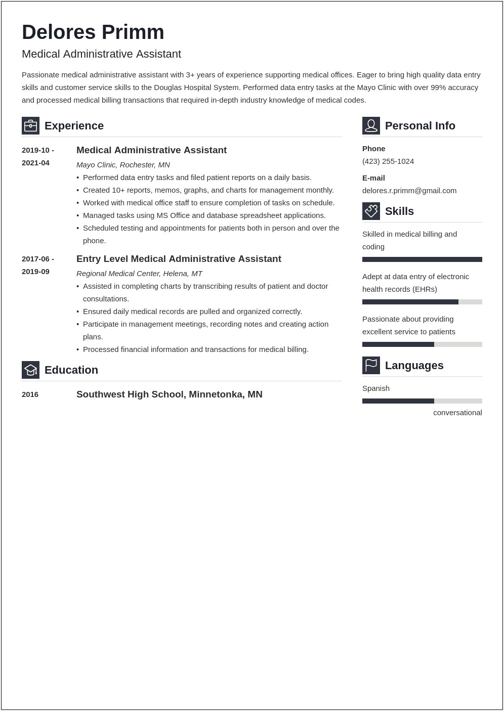 Physican Practice Manager Best Resume Example