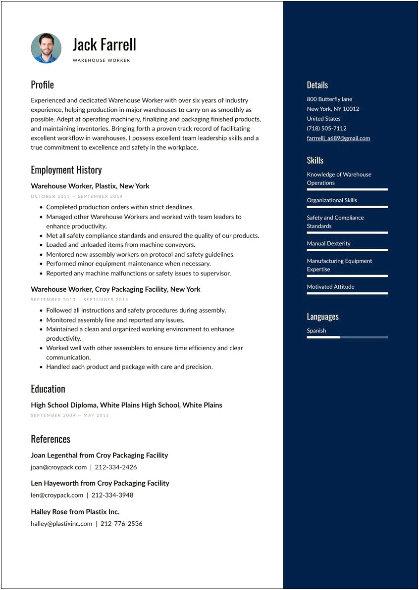 Picking And Packing Skills For Resume