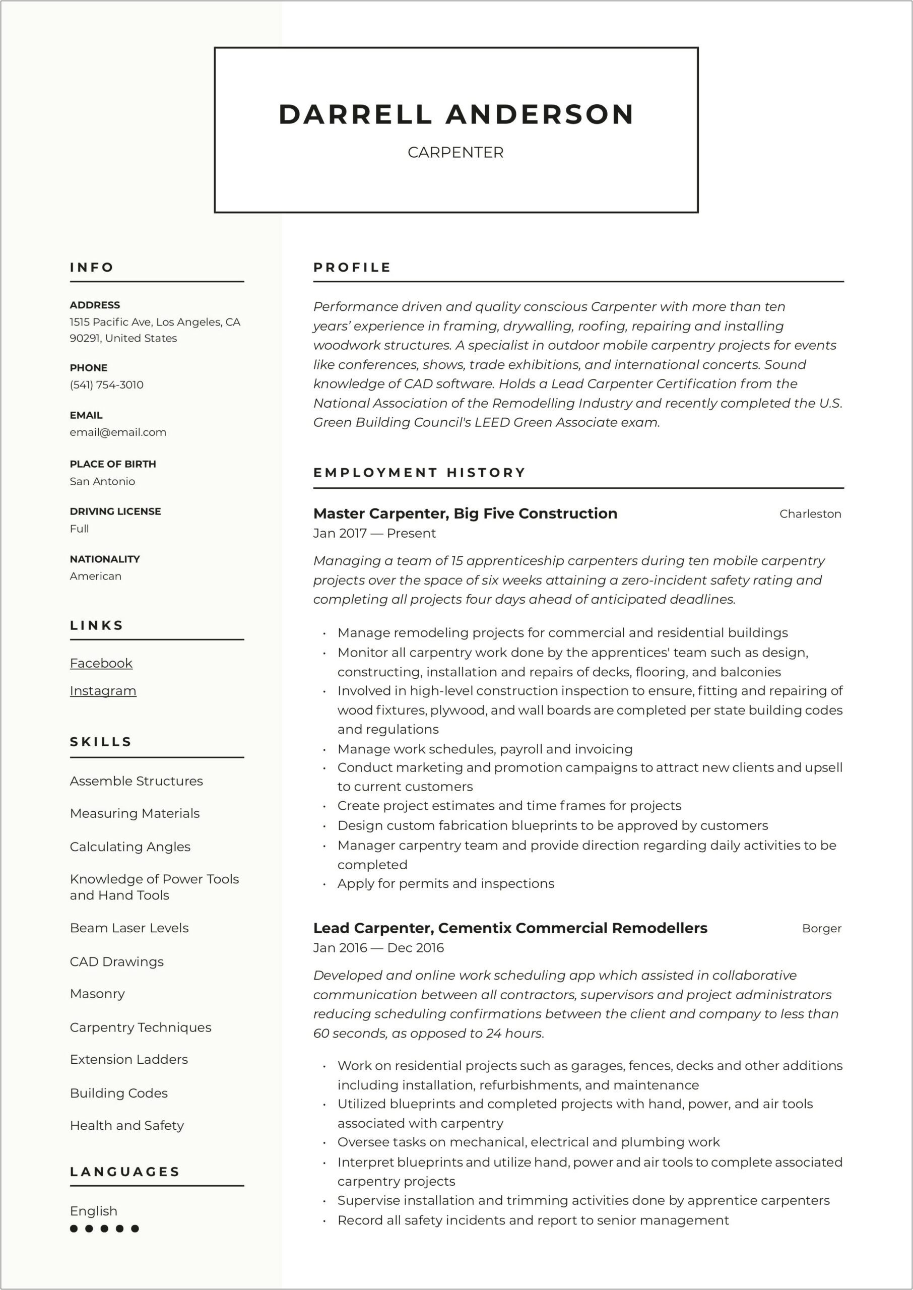 Picture Framing Job Description For Resume