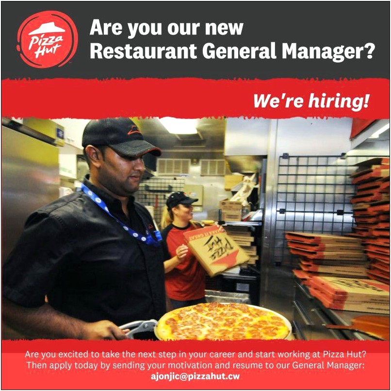 Pizza Hut Cook Job Description For Resume