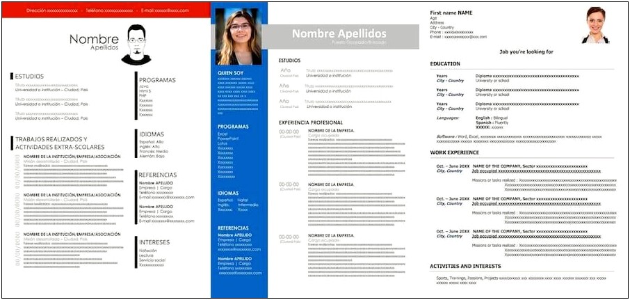 Plantillas De Resume En Word Gratis