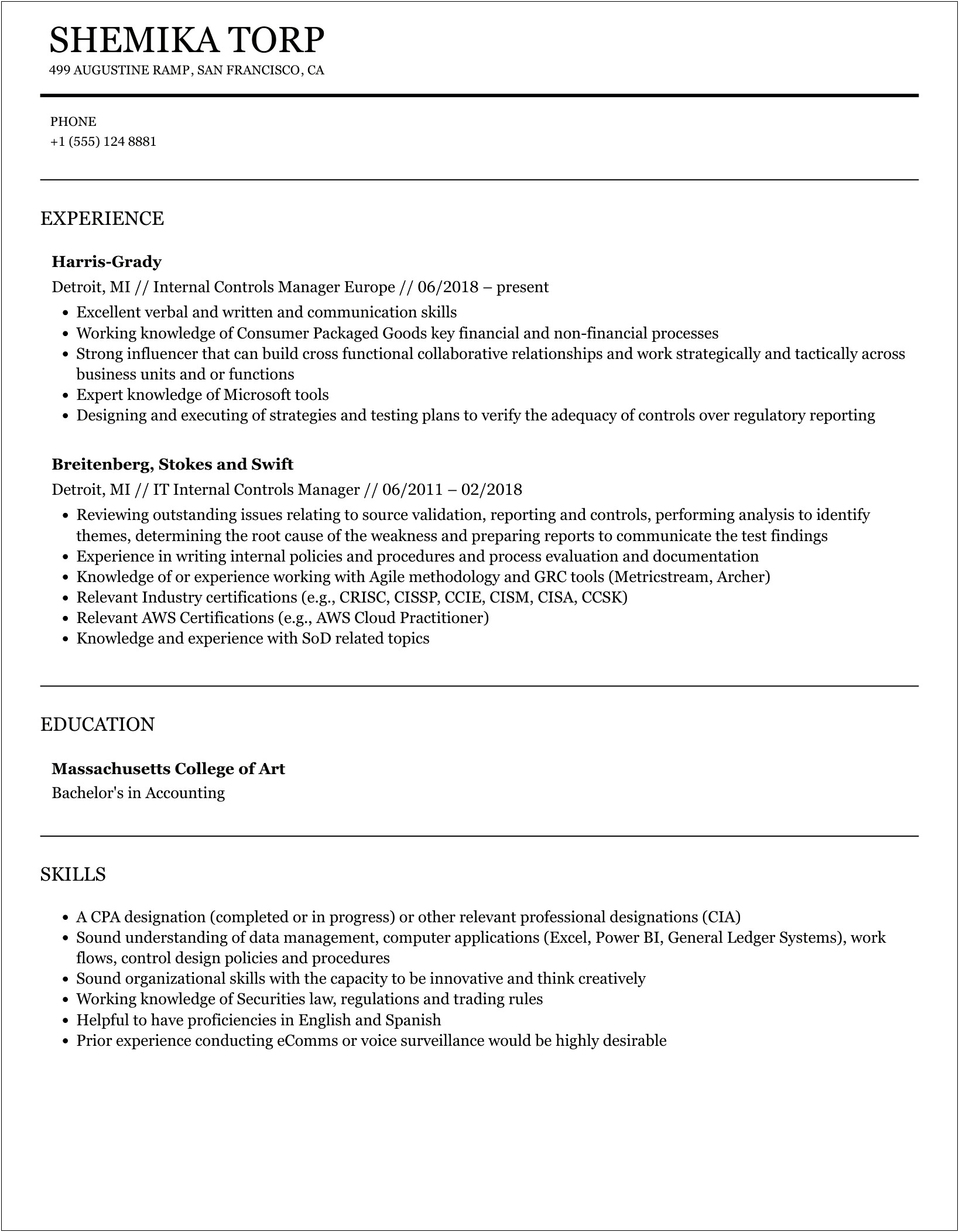 Portland State School Of Business Resume Toolkit