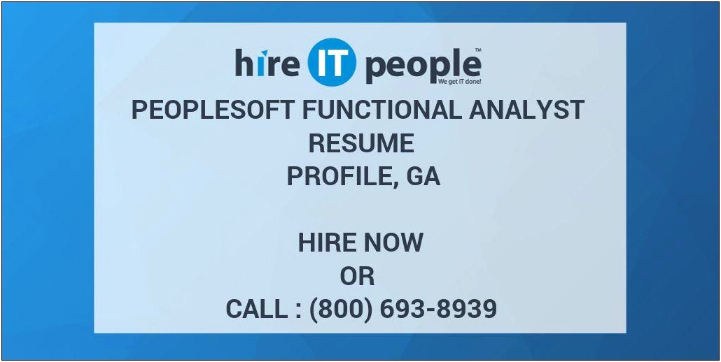 Position Management In Peoplesoft Functional Resume