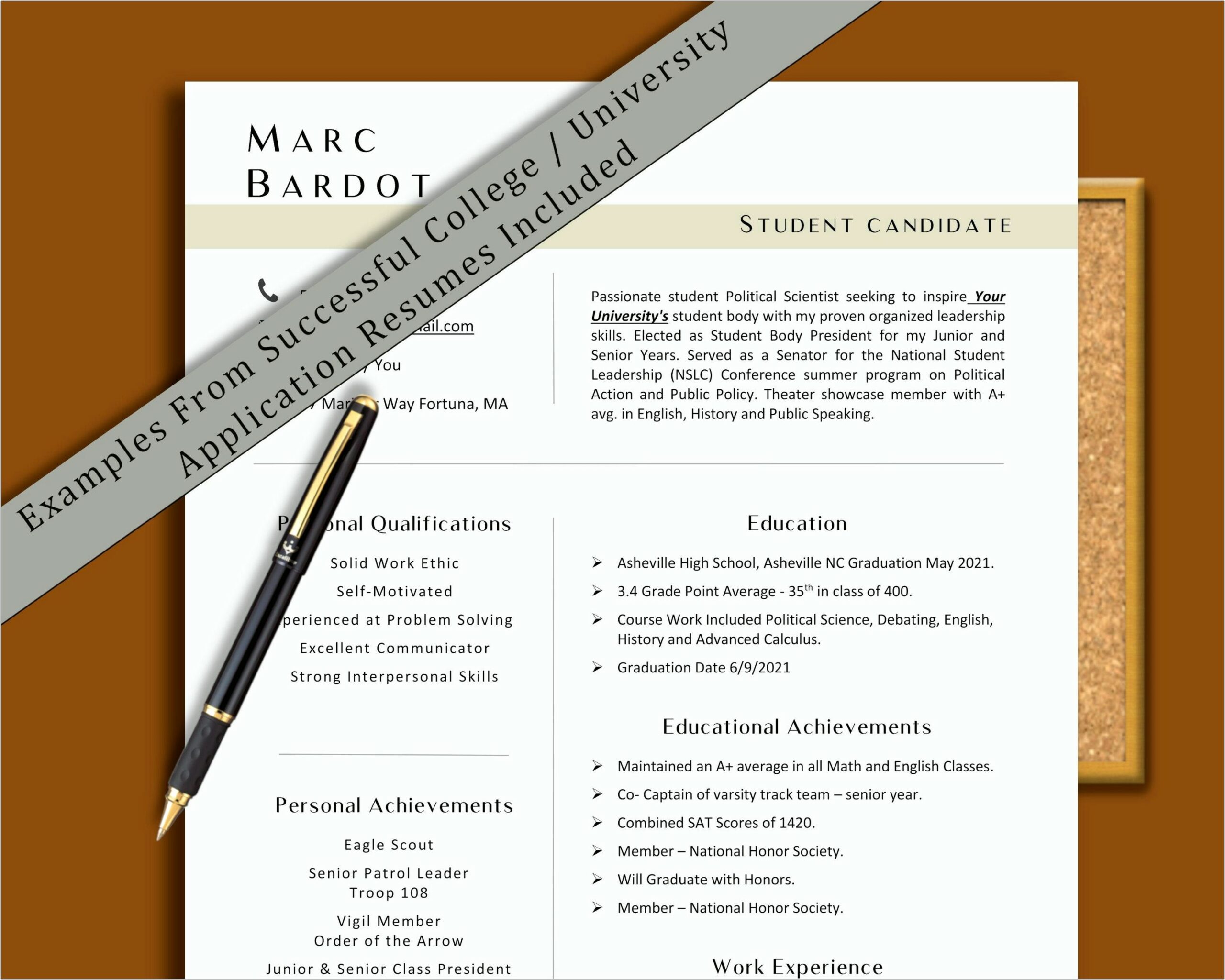 Post College Resume Template To Apply For Job
