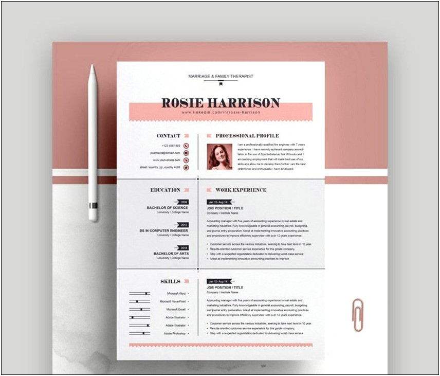 Powerpoint 2 Page Resume Templates Free Download