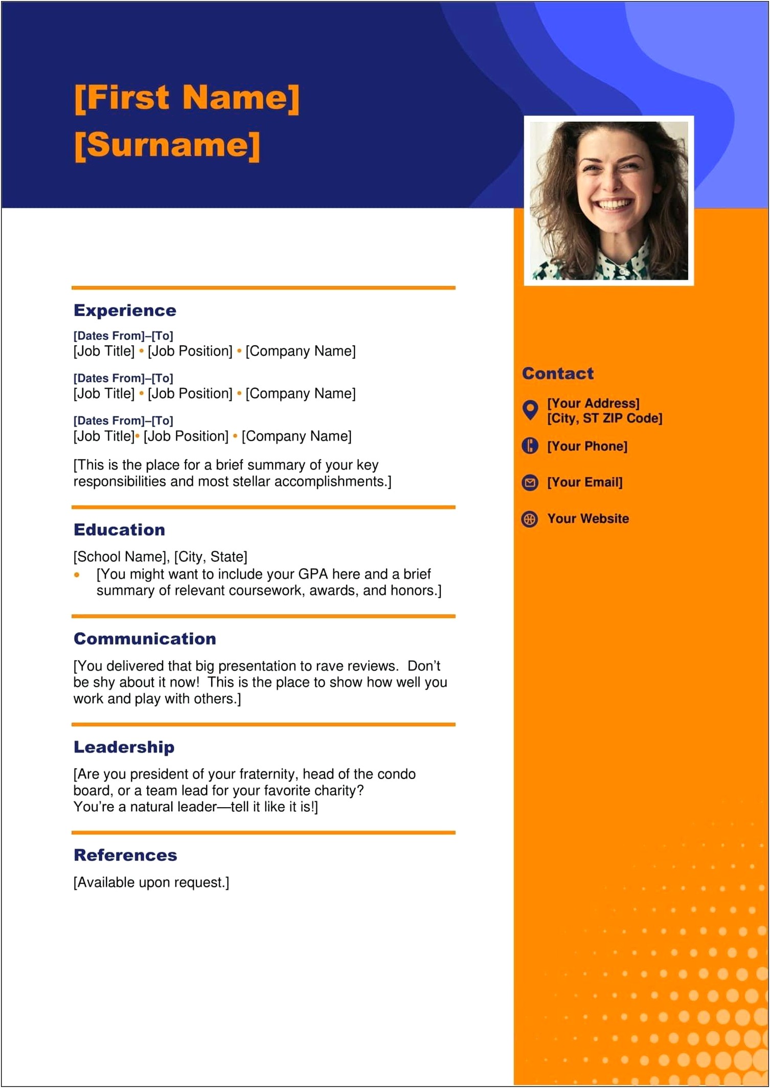 President Resume From Myperfect Resume For Free