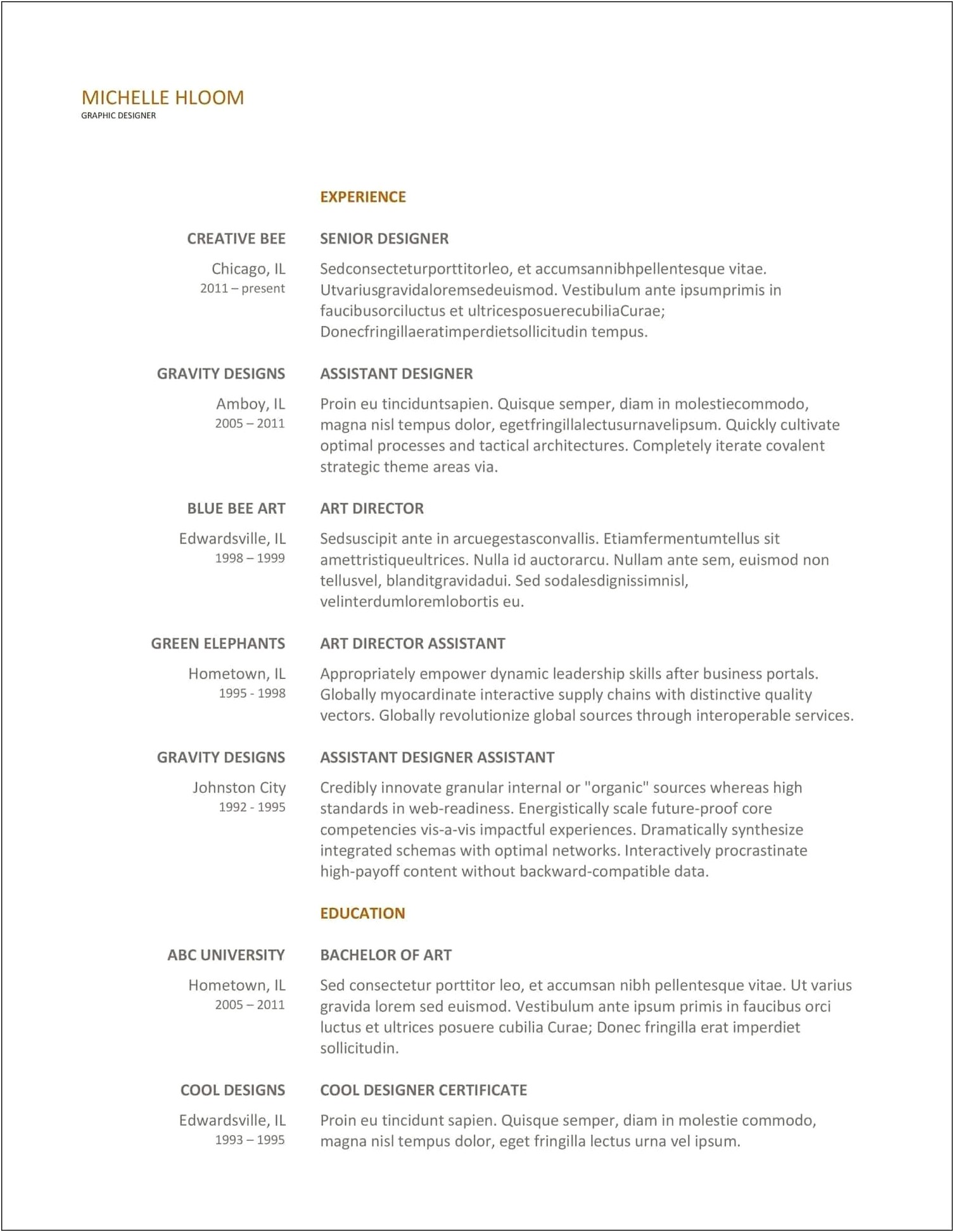 Printable Job Resume Template Entry Level